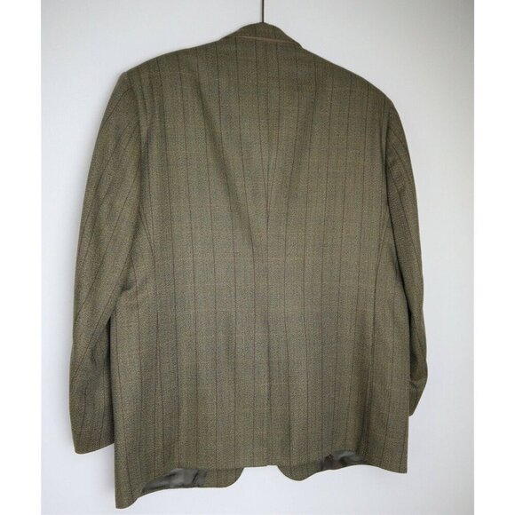 VINTAGE MEN'S TAUPE BROWN PLAID BLAZER JACKET SPORT COAT - KINGSRIDGE - SIZE 46 - Picture 5 of 6